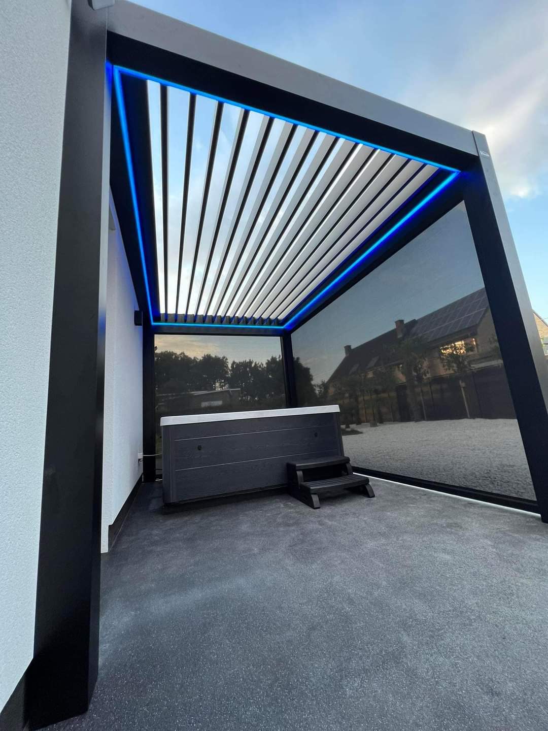 Lamellendak led-verlichting blauw
