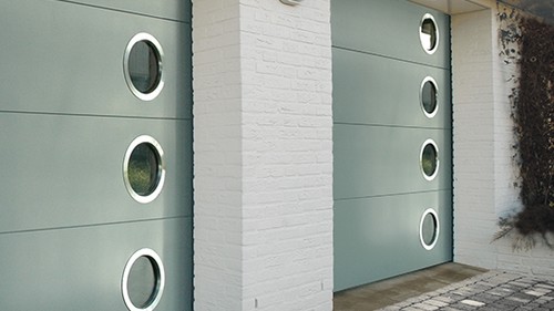 Garagedeur met ronde raampjes Verano sectionaalpoort
